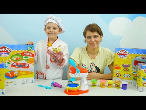 Плей До Кухня - МИКСЕР ДЛЯ СЛАДОСТЕЙ и Повар Даник с Мамой. Развивающее видео для детей