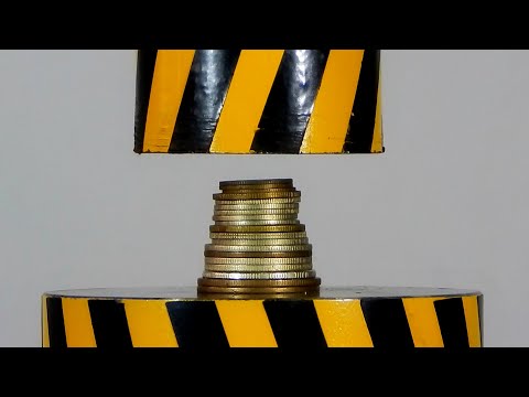 100 ТОННЫЙ ГИДРАВЛИЧЕСКИЙ ПРЕСС ПРОТИВ МОНЕТ