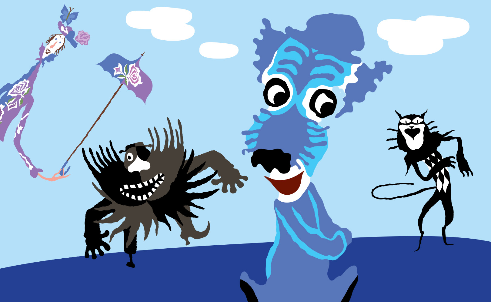 Голубой щенок