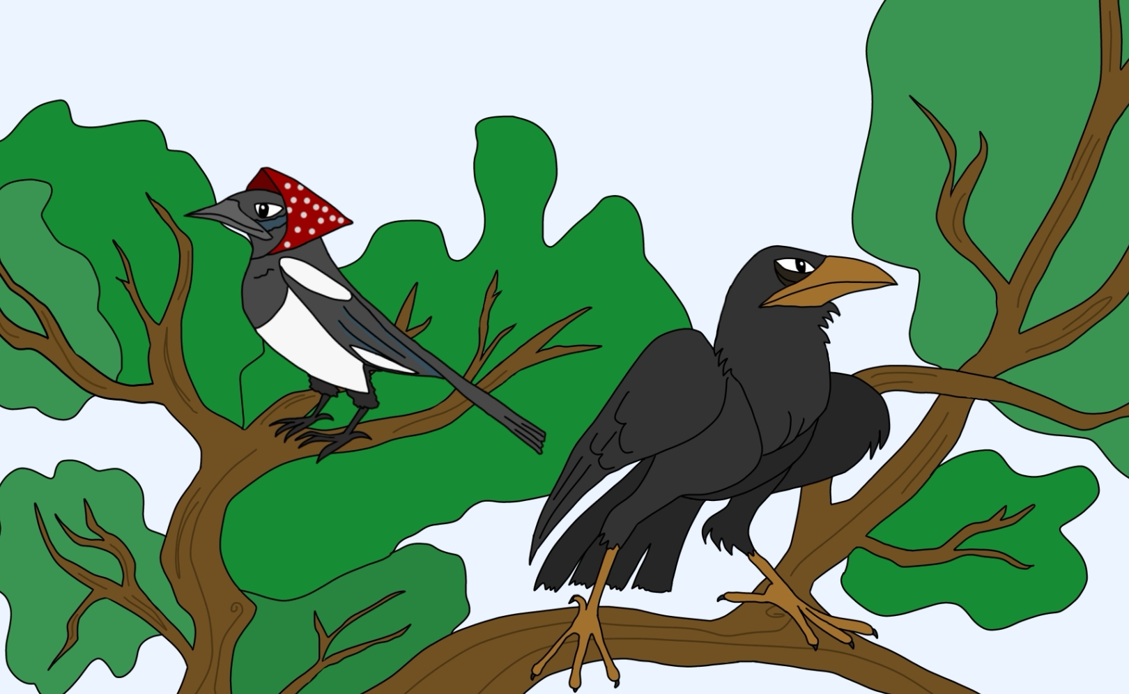 Ворон и сорока