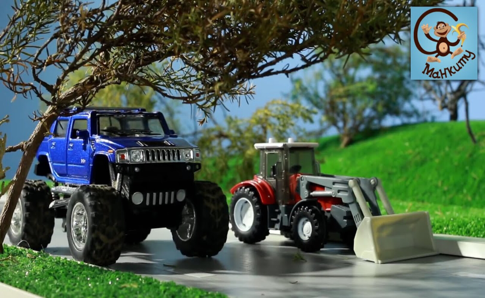 Дети и Машина. Строим мост, убегает от Сереноголового и Вытаскиваем застрявший автомобиль. Манкиту