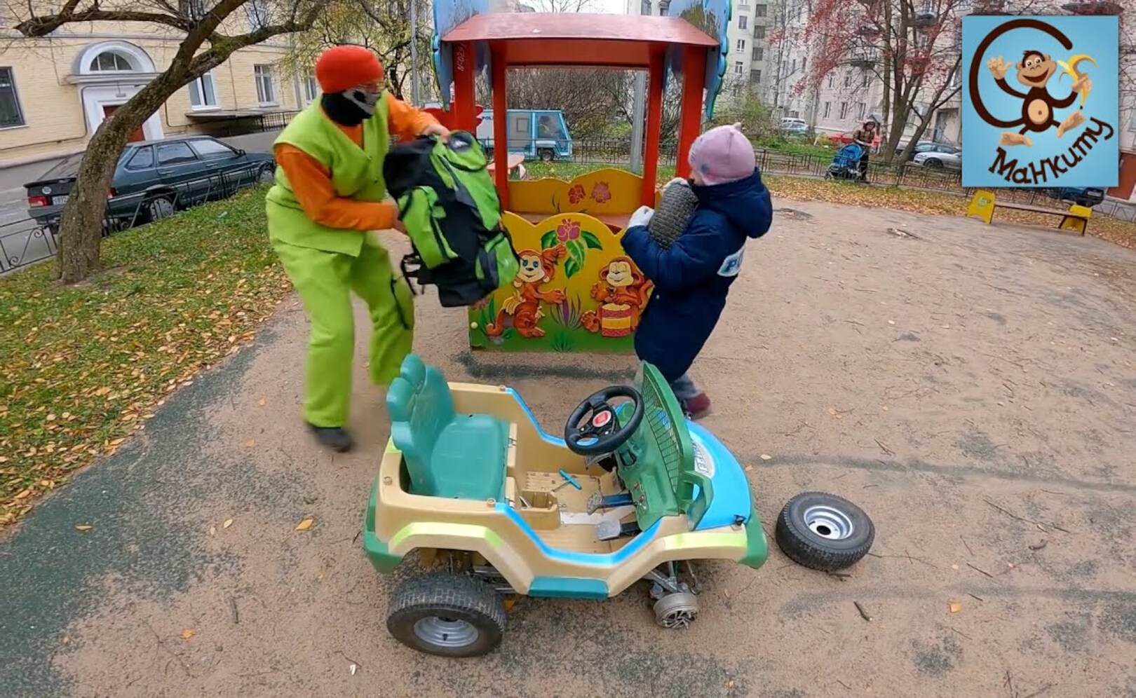 Мультик про Машинки. Синий трактор, Погрузчик и Автовоз. Манкиту