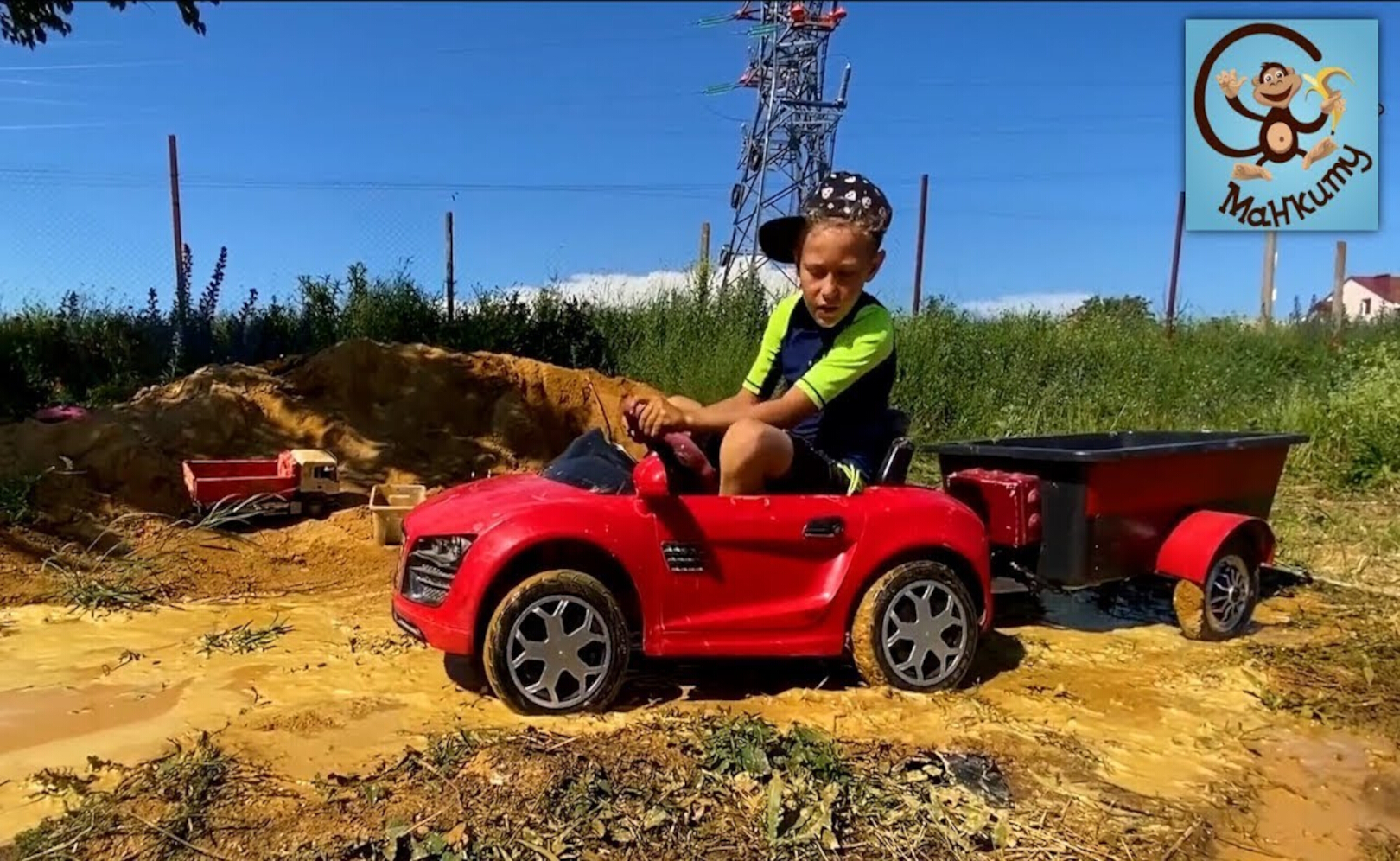 Дети и Машина. Милан играет в полицию и Пол - это Лава. Манкиту Pretend Play