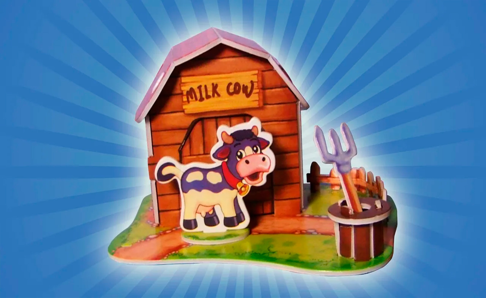 Веселая ферма. Домик для коровы Children's games. House for cows МанкитуИгры