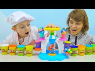 Play Doh Мороженое и Даник с мамой - Весёлое видео для детей с игрушками Плей До Кухня