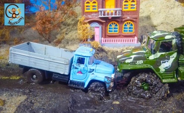 Мультик про машинки. Экскаватор, Автокран и Трактор собирают